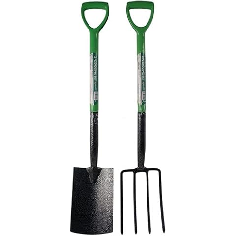 2 Piece Steel Gardening Spade and Fork Set Cover