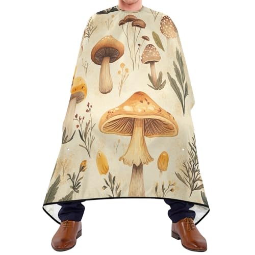 Kigai Mushroom Hair Cutting Cape for Men & Women Waterproof Barber Cape Professional Hairdressing Salon Styling Apron with Adjustable Closure Snap