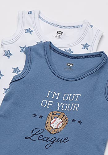 Image of Hudson baby Boys' Sleeveless Cotton Bodysuits, 5 Pack,