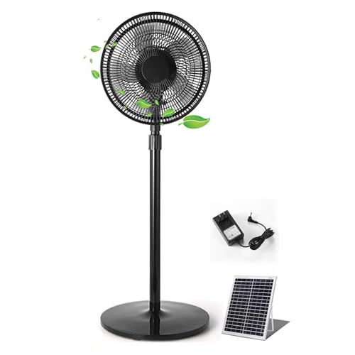 Aioneer Ventilador De Pie Oscilante Solar De 16 Pulgadas, Recargable, con Control Remoto Y Altura Ajustable. Ideal para Dormitorio, Estudio O Exteriores.-34.5cm/13.5in