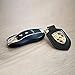 Genuine Key Chain Ring for Porsche Vehicle Keys (82mm x 43mm) Porsche Crest Keyfob with Fine Black Leather Fob for Porsche Owners