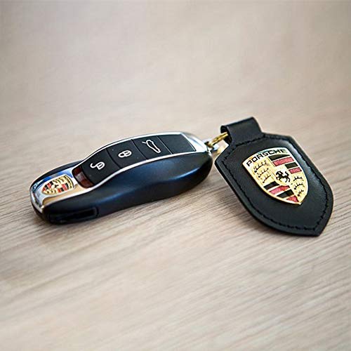 Image of Porsche Genuine Key Chain Ring Vehicle Keys Crest Keyfob