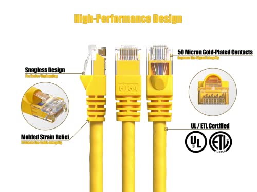 Cable Ethernet Cat 6 UTP 10 ft Amarillo miniatura 2