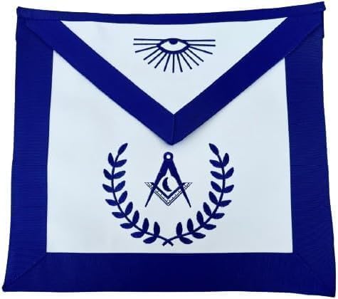 Masonic Regalia Blue Lodge Junior Deacon Officer Apron Machine Embroidered Wreath