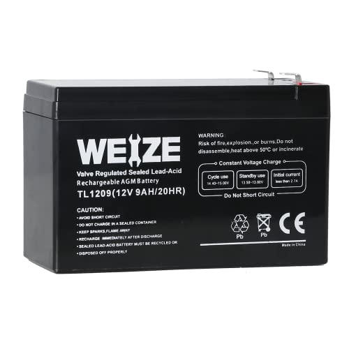 Weize 12V 9AH Rechargeable SLA Battery For APC UPS Computer Backup Power (BX1300LCD), APC Back-UPS NS 1250, 2 PACK
