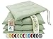 Produktbild ZOLLNER 4er Set Sitzkissen in 40x40cm - gemütliche Stuhlkissen mit Bindebänder - waschbar bis 30°C - in lindgrün - Oeko Tex® Zertifiziert