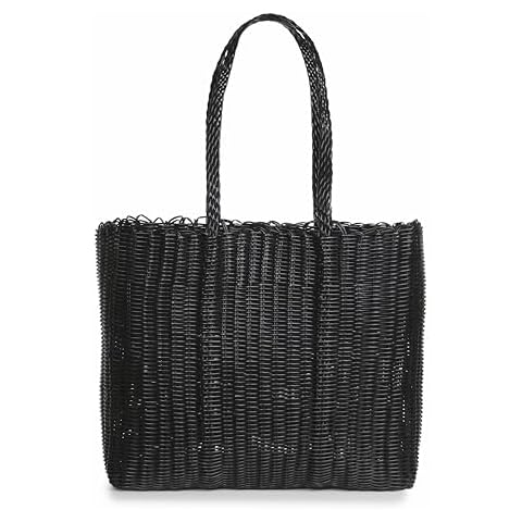 Laguna Beach Textile Co Mammoth Black Beach Bag - Oversized, Waterproof, Woven, Recycled, Picnic, Beach & Outdoor Carryall Tote Cover