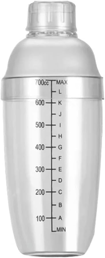 Transparent Plastic Cocktail Shaker Drink Mixer for Home Bar Bartender Milk Tea Hand Cup with Measurement Scales(Transparent 500ML)