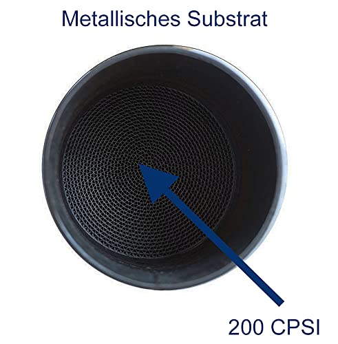 BLUETECH® 200 Zellen UNIVERSALL FLACH Sport Renn Katalysator Euro 4 Norm Metall 101mm 103R. ID Anschluss 57,15 mm / 2,25\ bis 4.0l Motoren.