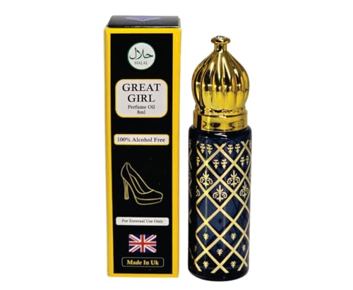 Sapphire's Choice Great Girl Women Perfume Oil 8ml | Bergamot, Vanilla and Lemon Fragrance | Alcohol-free, Made in UK