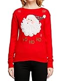 V28® Women Girl Christmas Cute Santa Embroidered Knitted Deer Pullover Sweater Jumper