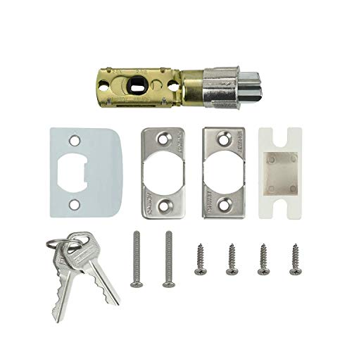 Image of Nuk3y Hulk Series Lever Door Handle Slim Square Modern Contemporary Lever Set (Entry, Satin Nickel)