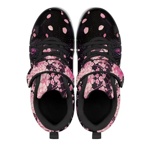 Black Cat Shoes for Girls Kid’s Halloween Sneakers Knitted Mesh Sports Running Athletic Casual Shoes with Hook and Loop4