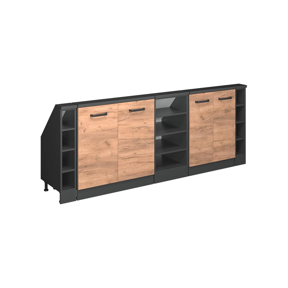 Vicco Ensembles de Meuble de Rangement sous Pente Rion, Chêne de Force doré, Lot de 5, adapté au Rangement Peu encombrant sous Les toits en Pente