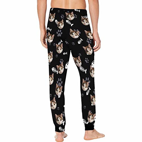 YESCUSTOM Personalized Cat Face Pajama Pants for Men Custom Photo Printed Pajama Bottoms Trousers for Boyfriend Husband3