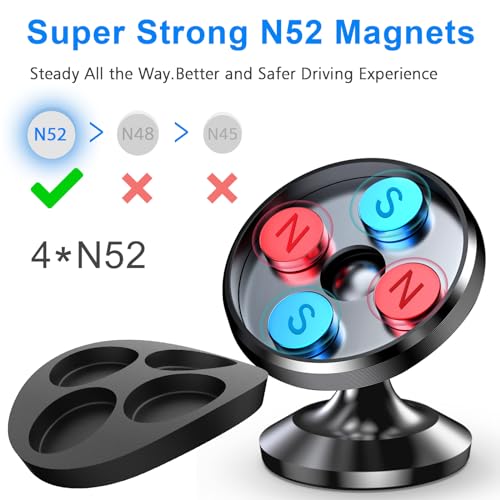Coolpow【2 Packs 】Magnetic Phone Holder for car【Strong Magnet】phone holders for your car phone holder Mount for Car【4 Metal Plate】Universal Dash cell phone car mount for iphone Samsung car accessories - Image 5