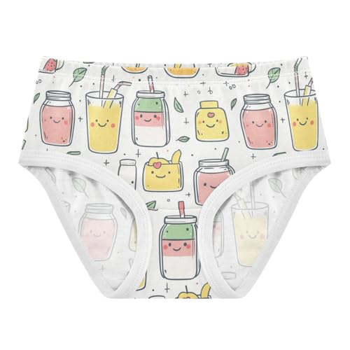 ZZKKO Cute Various Drinks Girls Underwear Toddler Panties for Girls Comfort Brief Size 2-8T