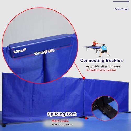 Barriera da ping pong rimovibile, 140 cm, recinzione da campo da ping pong con panno Oxford, per deflettori da campo da competizione (confezione da 14)
