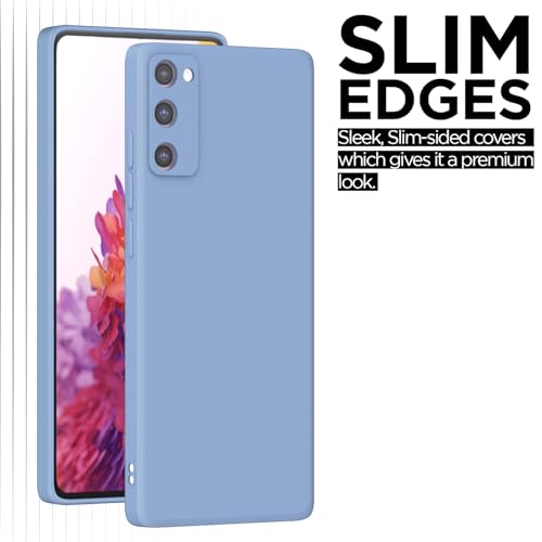 Image of Outlouders Back Cover for Samsung Galaxy S20 FE 5G | Camera Protection | Durable Soft Matte Silicone Bumper Case (Aqua Blue)