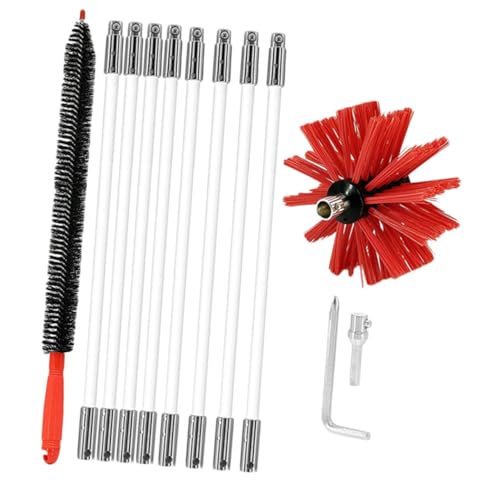 MOBUTOFU Outils De Nettoyage De Conduits Air Nylon pour Cheminée Sècheuse Cuisinière avec Brosse Multifonction Et Manche Long