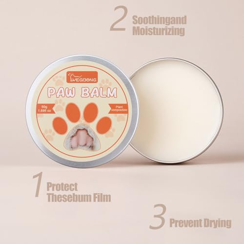 LIBAIDZ 1 Pcs Pfotenbalsam Hund 50 g,Pfotenschutz Hund Sommer und Winter,Pfotenbalsam für Hunde,Pfotenpflege für Hundepfoten und Katzen,Pfotenbalsam Nasenbalsam,Hunde Pflege Pfotencreme
