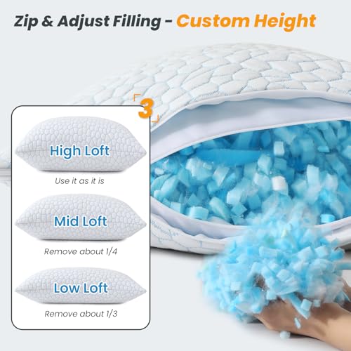 Almohada Espuma Viscoelástica Ajustable Queen Blanco miniatura 2