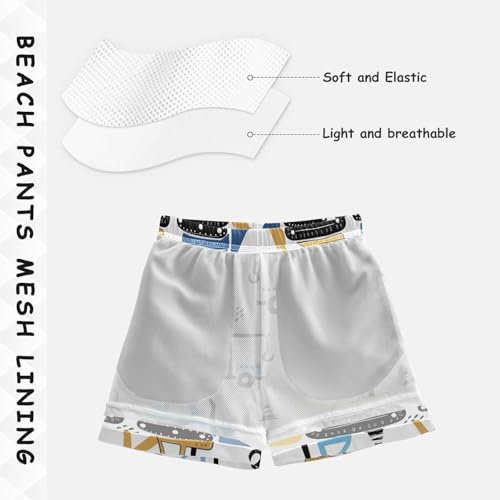 Cute Car Excavator Boys Swim Trunks Kids Toddler Beach Board Shorts Teen Quick Dry Suit4