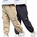 Boys Cargo Joggers Pants 2 Pack Casual Pants Fashion Elastic Waist Pant Cinch Bottom Workout Pant 2025 Work Trousers CC2-Blue 2 Years