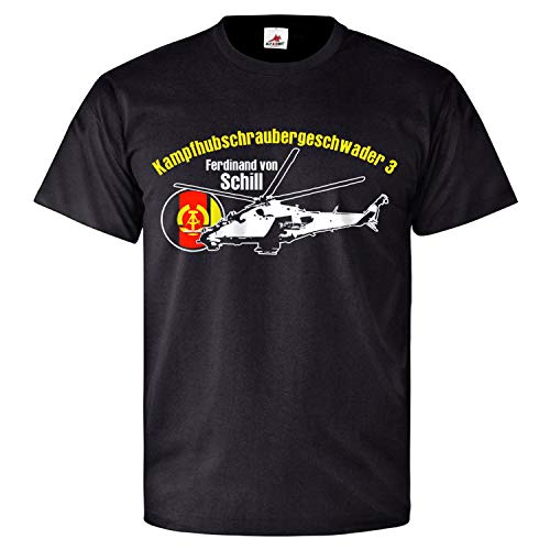 T-shirt noir Mi-24D Hind Copytec size 4XL pour passionné d'hélicoptère de combat