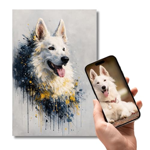 Poster personnalisé de chien et chat en aquarelle moderne pour décoration murale - 4