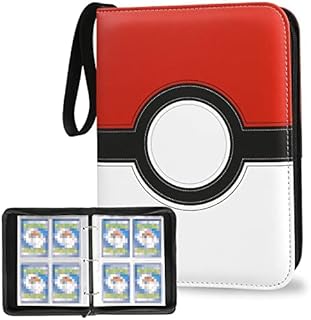 For Pokemon Card Binder 400 Pockets, Trading Card Binder with with 50 Removable Sleeves for Pokemon, TCG, Yu-Gi-Oh, Yoto, Skylander, PM, Gx Ex, Football Cards,Baseball Card, Game Cards