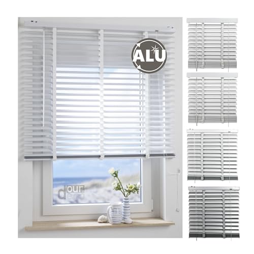Aluminium-Jalousie 50 mm Lamelle B 120 x H 175 cm weiß