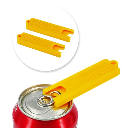 Intulon Soda Can Tab Opener, Pop Tab Lifter for Easy Opening - Compact Kitchen Gadget for Seniors, Arthritis Friendly, Portable Pocket Tool (Yellow, Regular (2 Pack))