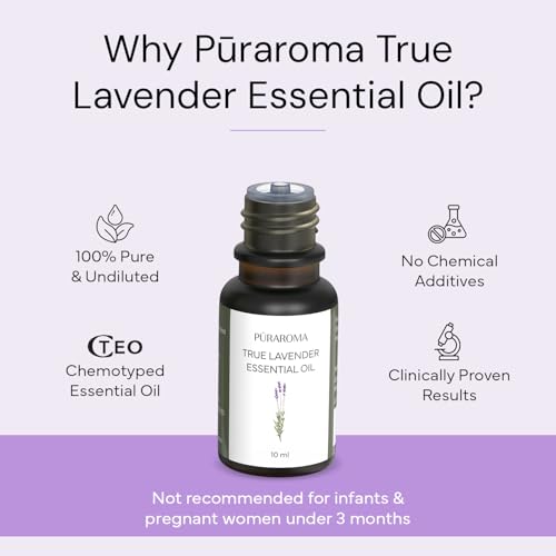 Image of True Lavender Essential Oil 10ml | Pure & Therapeutic Grade | Soothes Muscle Spasms & Pain Relief | Supports Relaxation & Better Sleep | Aids Scar Reduction | Ideal for Diffuser & DIY Blends | Natural Skin & Hair Care | Suitable for Children