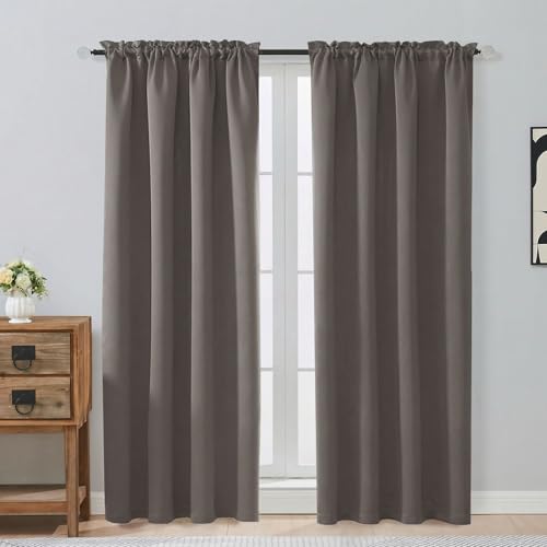 Image of Latte Blackout Curtains for Bedroom 72 Inch Length 2 Panels Set, Thermal Insulated Curtains for Living Room Nursery, Energy Saving Window Drapes for Patio French Door Front Door, 2x40Wx72L