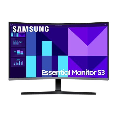 Samsung 32 Zoll Essential S3 S39GD, Full HD (1.920 x 1.080), Computer-Monitor, PC-Bildschirm, 100 Hz, 1800R Curved, Game Mode, Eye Saver Mode, LS32D396GAUXEN