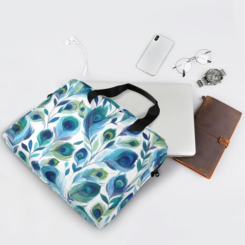 Bolsa para portátil ALAZA con estampado de plumas de pavo real miniatura 7