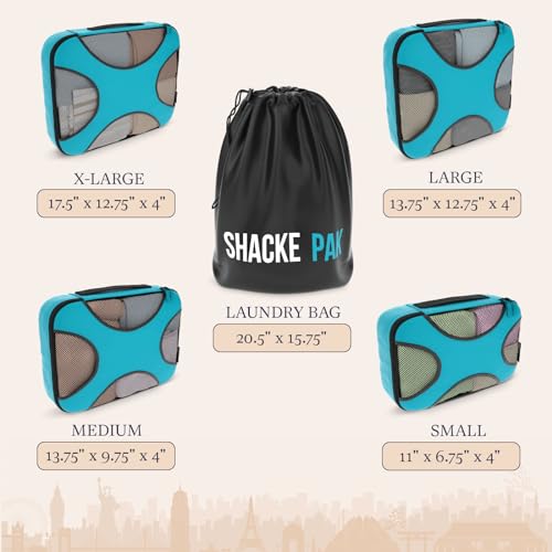 Shacke 5 Set Packing Cubes for Travel Lightweight Luggage Organizer (Aqua Teal) - Image 5