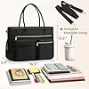 RAINSMORE Laptop Tote Bags for Women 15.6 inch Teacher Bag Large Nurse Utility Bag Computer Messenger Briefcase with Insulated Pocket for Work School Office Business University Black #5
