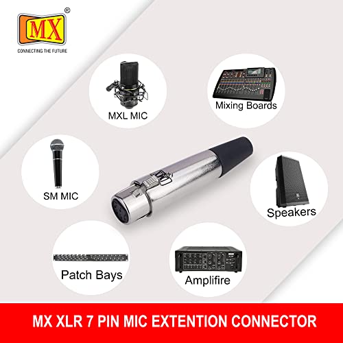 Image of MX 3 Pin XLR Microphone pin Pure Copper Nickel Plated Pins1 for High Conductivity microphone (7-Pin Female XLR connector, Pack of 2, Female Connector)