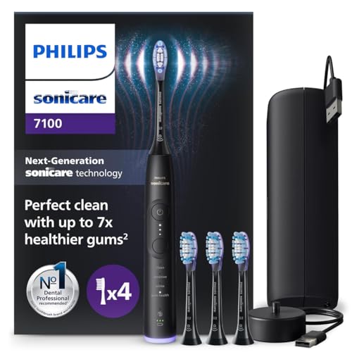 Philips Sonicare 7100 elektrische Zahnbürste, Schallzahnbürste mit App, 4 Putzmodi und 3...