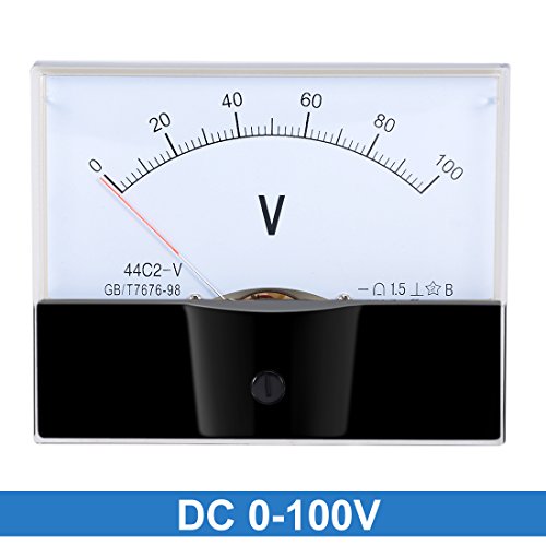 Image of uxcell DC 0-100V Analog Panel Voltage Gauge Volt Meter 44C2 1.5% Error Margin