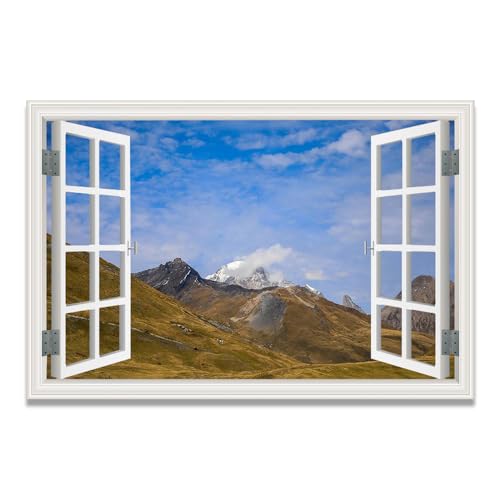 Paisaje de playa y mar en lienzo: ventana falsa de 20x30cm para un hogar relajante 1