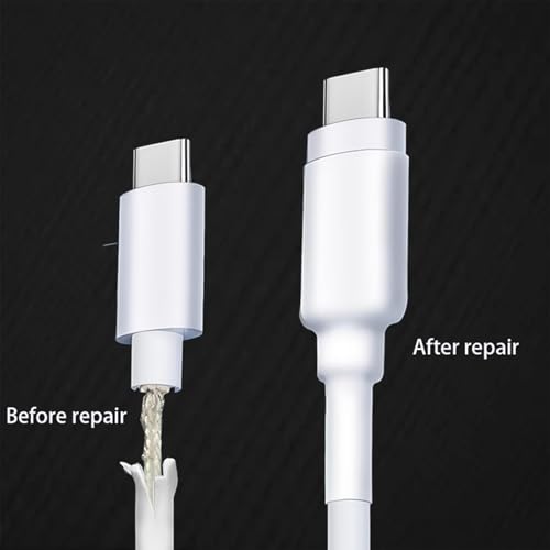 Protector Transparente para Cable de Cargador 10-Pack, relación de alta contracción 4:1 y diseño adhesivo antideslizante – 12mm x 60mm (0.47"x2.36") para cable USB, protector de cable transparente que no se cae miniatura 6