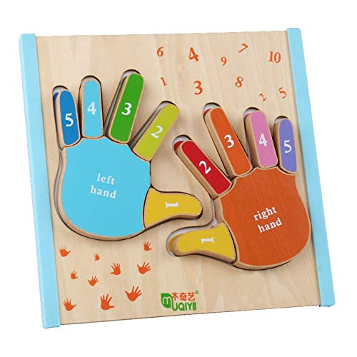 Toddlers Learn Gift Finger Left Right Hands Digital Color Perception Wood Toy for Children Infant Early Preschool Math Educational Toy