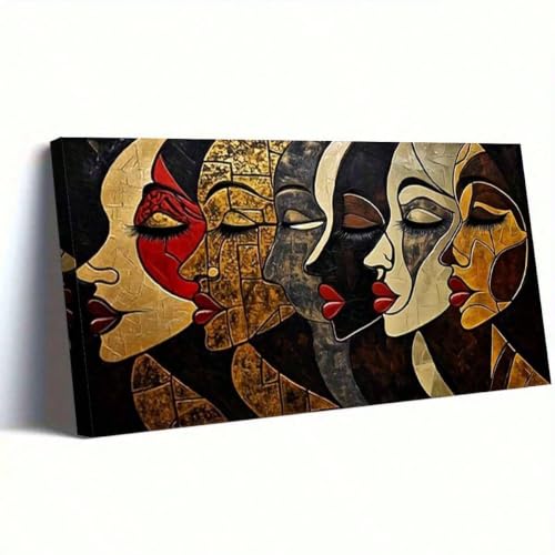 Grande toile imprimée avec cadre 60x120 cm de visage femme abstrait salon