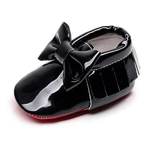 XBKPLO Infant Toddler Baby Soft Sole Tassel Bowknot Moccasinss Crib Shoes Leather Baby Moccasins Hard Soled Tassel Crib Toddler Shoes for Boys and Girls