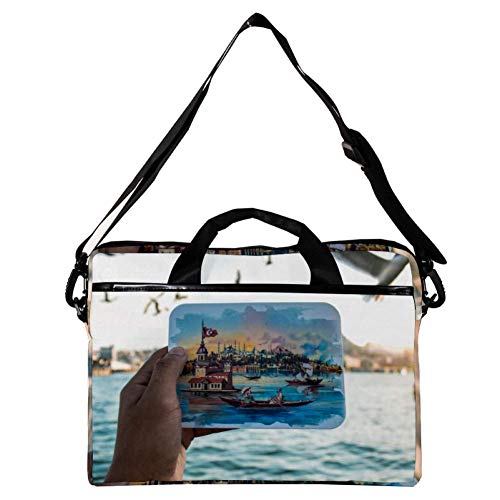 Bolso bandolera para portátil de 14 a 15.4 pulgadas con maletín acolchado gris 2