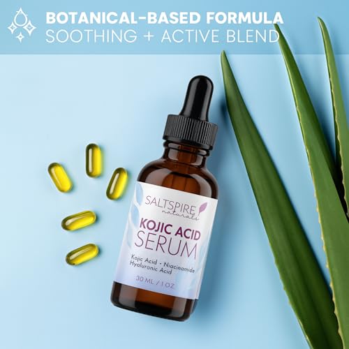 Image of Kojic Acid Serum - Skin Brightening & Pigmentation Control Face Serum with Niacinamide & Hyaluronic Acid | Fades Dark Spots, Evens Tone & Boosts Radiance | 30 mL / 1 oz