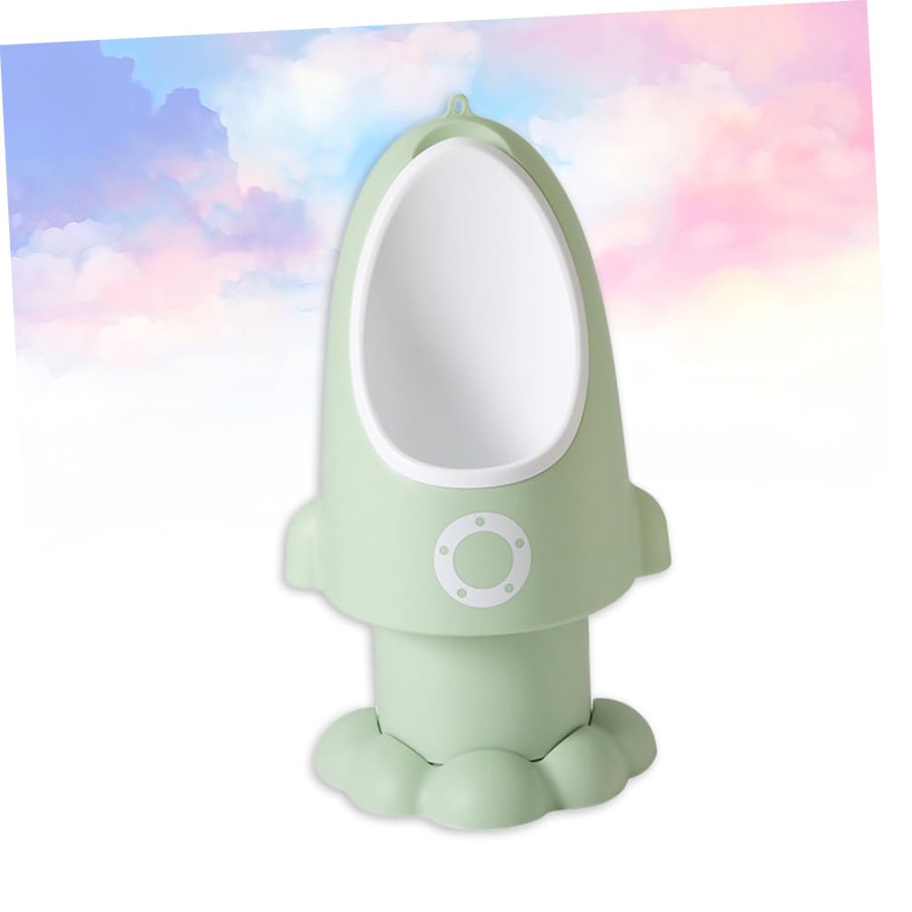 Adjustable Rocket Shape Urinal Potty Training Toilet for Boys Cartoon Design Easy to Install and Clean Light Green Potty Toilet Training Aid